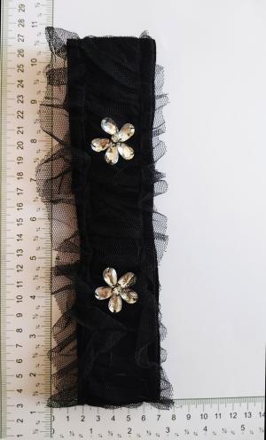 Product Image - gothique | Black Net Choker with rhinestone detail