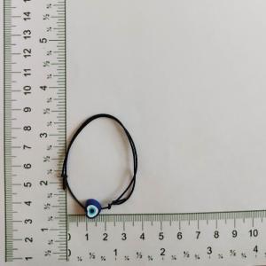 Product Image - nazar | Single Heart Evil Eye Polymer Bead on single black string - discreet bracelet